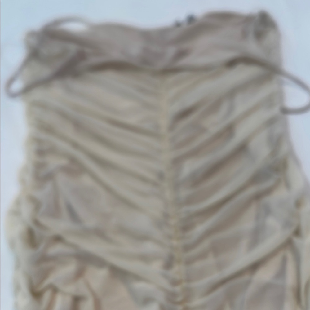 Elegant Cream Ruched Dress